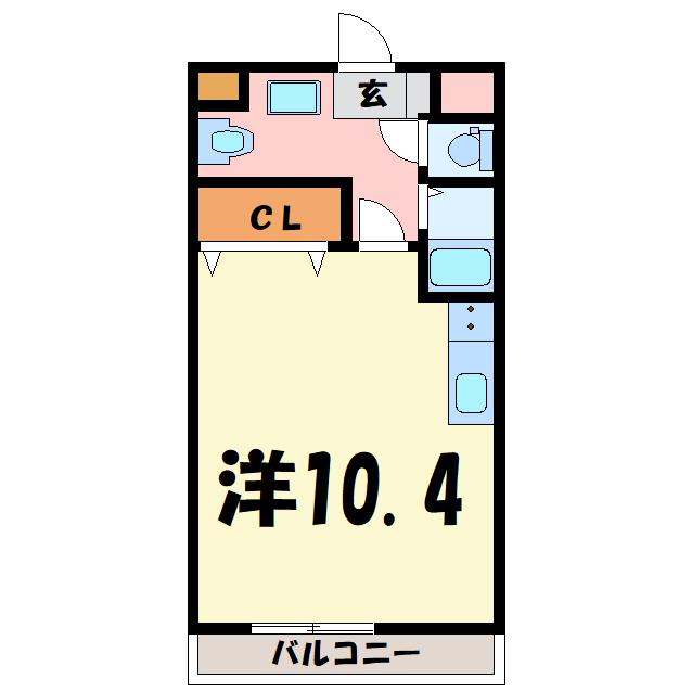 ALVAⅠ(ワンルーム/1階)の間取り写真