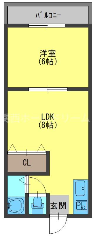 DREAM藤田町(1LDK/3階)の間取り写真
