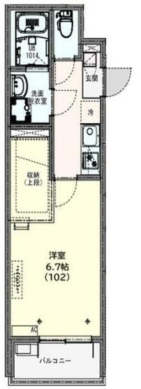 クレイス馬橋(1K/1階)の間取り写真