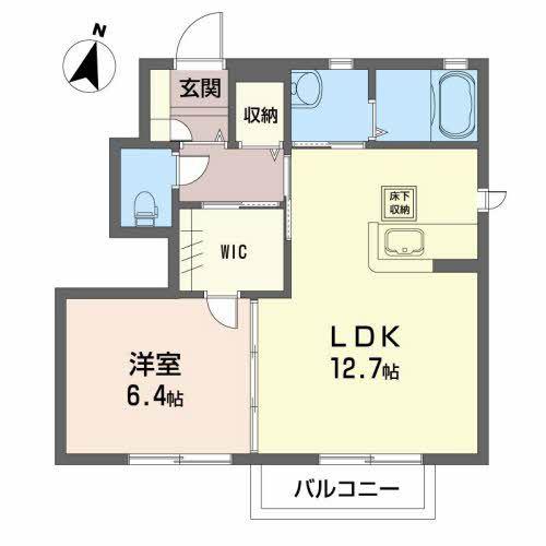 シュシュラフィーネII(1LDK/1階)の間取り写真