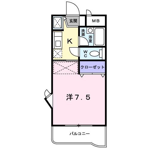 MAISON JEUNESSE(1K/1階)の間取り写真