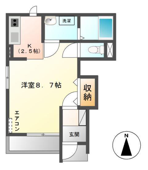 シャルム エスト(1K/1階)の間取り写真
