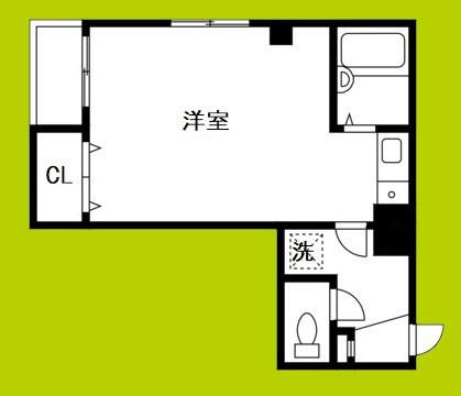 コーポ三原II(ワンルーム/3階)の間取り写真