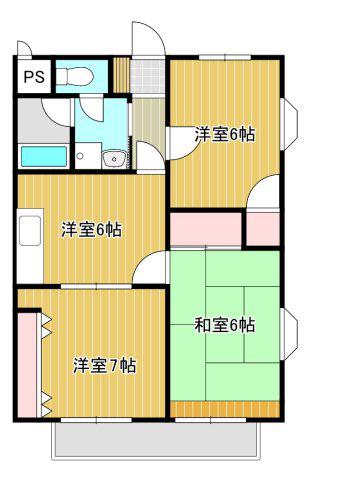 メゾンロティ(3DK/1階)の間取り写真