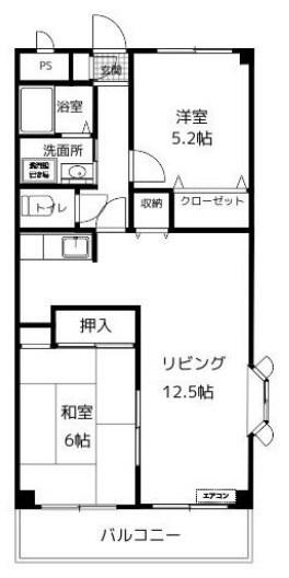 スタットニューヘン英賀保(2LDK/1階)の間取り写真