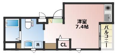 CASA LIBRE (ワンルーム/2階)の間取り写真