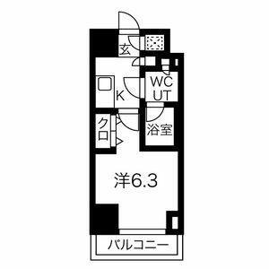 スパシエヴァロル品川荏原(1K/7階)の間取り写真