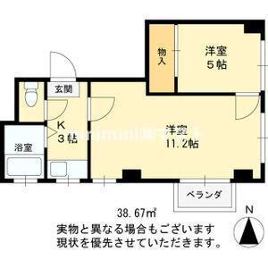 パルミエール岸里(2K/4階)の間取り写真