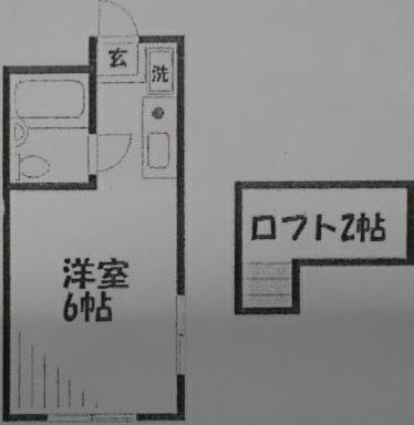 ホワイトウイングIII(ワンルーム/1階)の間取り写真