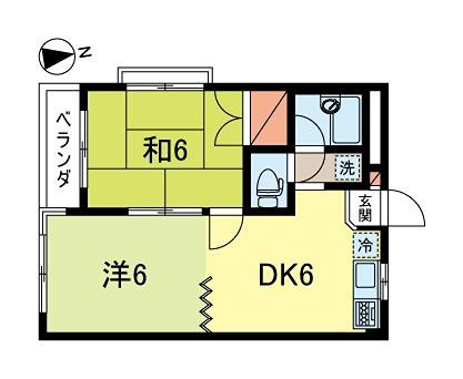 ハイツシャルマン(2DK/2階)の間取り写真