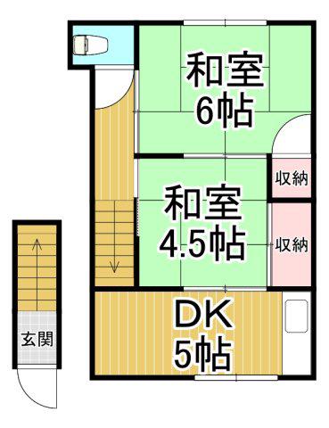 井上文化(2DK/2階)の間取り写真