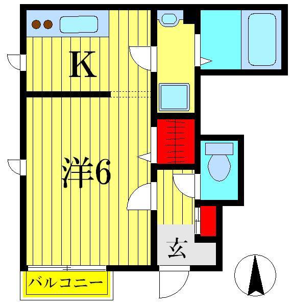 CLAIRT(1K/1階)の間取り写真