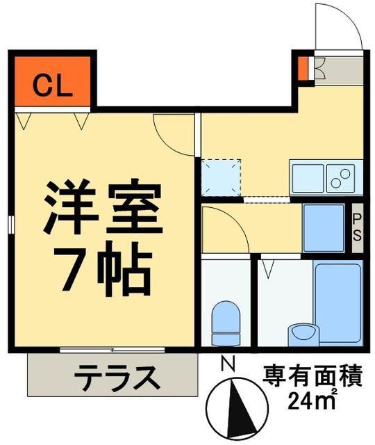 カーサ梅田(1K/1階)の間取り写真