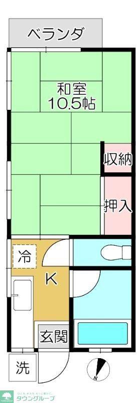 ハイム矢田(1K/2階)の間取り写真