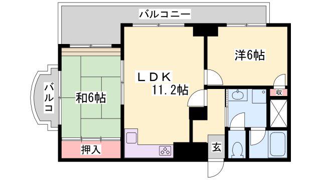 ソレイユ神田(2LDK/3階)の間取り写真
