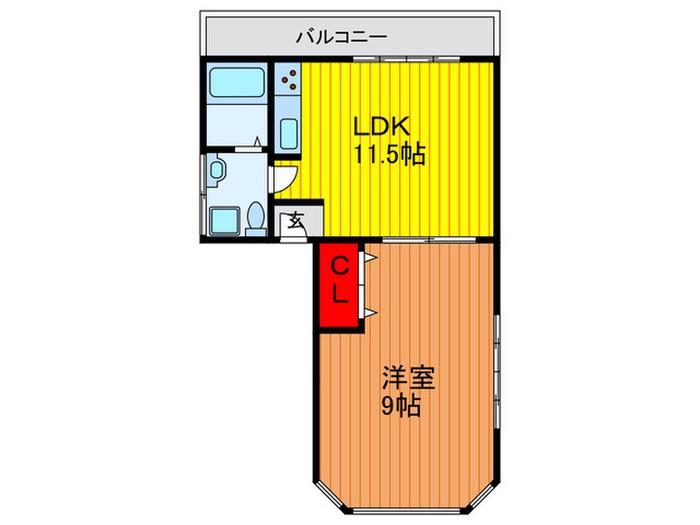 CDEビル・堂山町(1LDK/2階)の間取り写真