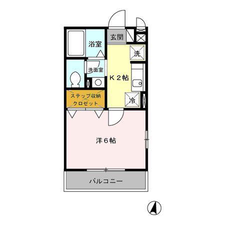 COMFORTII(1K/2階)の間取り写真