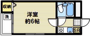 HOUSE OJI(1K/2階)の間取り写真