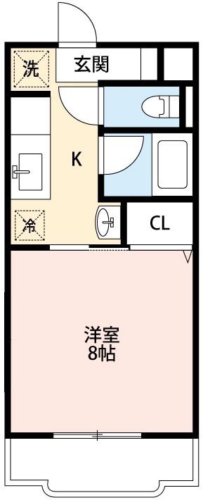 フォルトゥーナヴィータ(1K/2階)の間取り写真