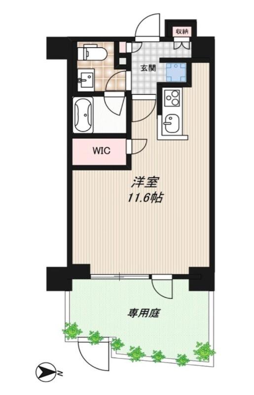 RIDGE新宿西落合(ワンルーム/1階)の間取り写真