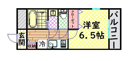 コスタルーチェ(1K/1階)の間取り写真