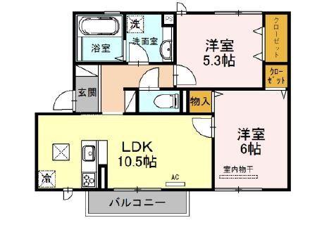 コンフォール ドミ(2LDK/1階)の間取り写真