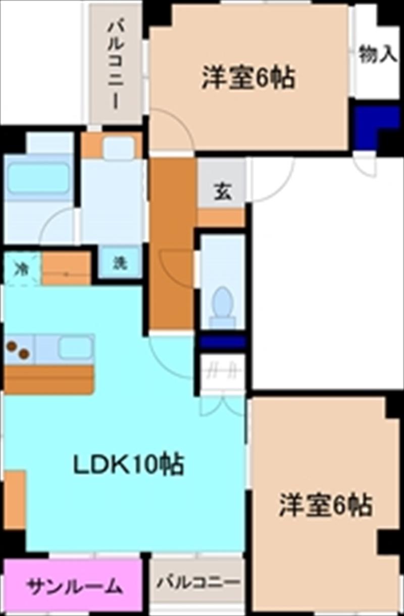 スイートメントP&H犀川(2LDK/3階)の間取り写真