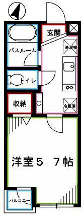 MOCCA(1K/3階)の間取り写真