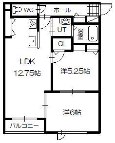  CLUTCH(2LDK/1階)の間取り写真