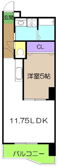 ルガーノI(1LDK/5階)の間取り写真