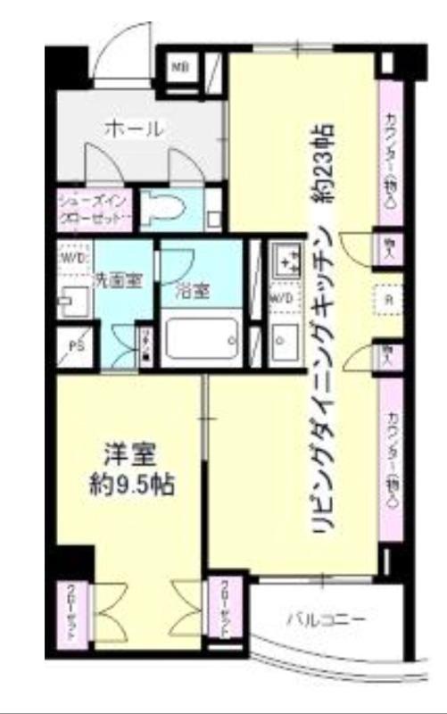 アッパーレジデンス南青山(1LDK/1階)の間取り写真