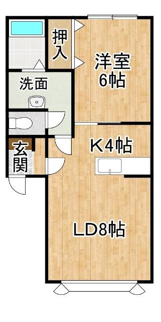 APIAII(1LDK/2階)の間取り写真
