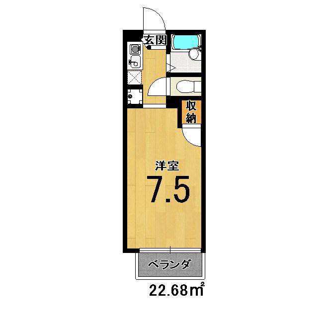 BAUMEMON(1K/1階)の間取り写真