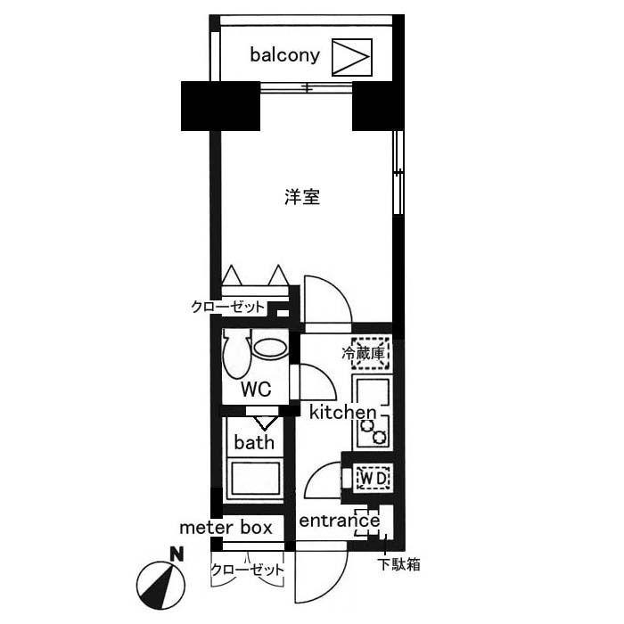 レジディア日本橋人形町II(1K/3階)の間取り写真
