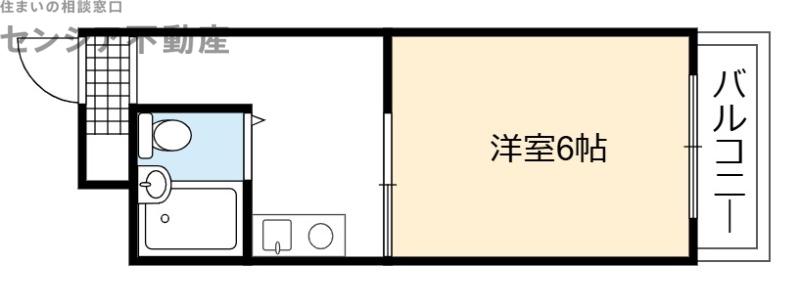 京橋都ビル(1K/5階)の間取り写真