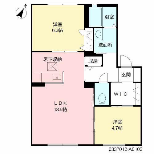 セレッソII(2LDK/1階)の間取り写真