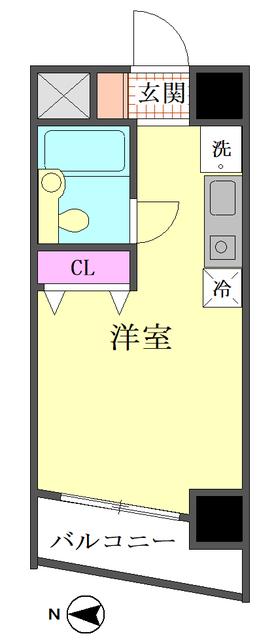 今溝ビル(ワンルーム/5階)の間取り写真