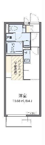 ミランダプリエ(ワンルーム/1階)の間取り写真