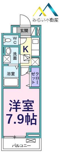 フリーデ フォルシュ(1K/1階)の間取り写真