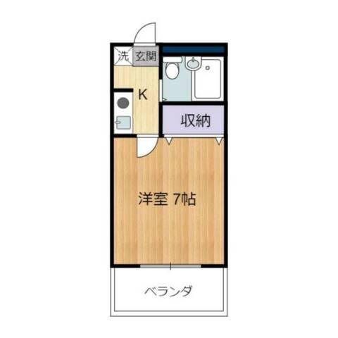 クリエイトヒル(1K/2階)の間取り写真