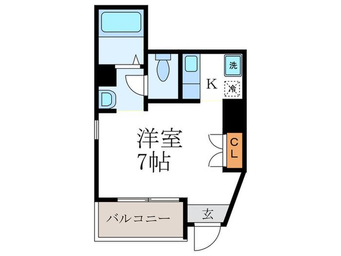 モデラート勝村(1K/2階)の間取り写真