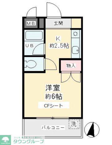 ロワール仙川(1K/3階)の間取り写真