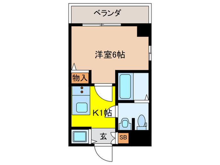 プリヴィレージュ目黒南(1K/2階)の間取り写真