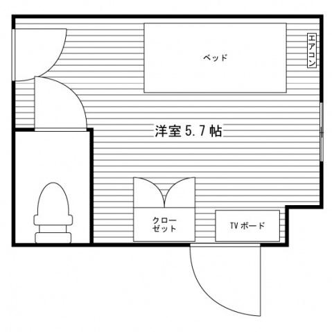 ウイニング・フィールドKITAMI(ワンルーム/1階)の間取り写真