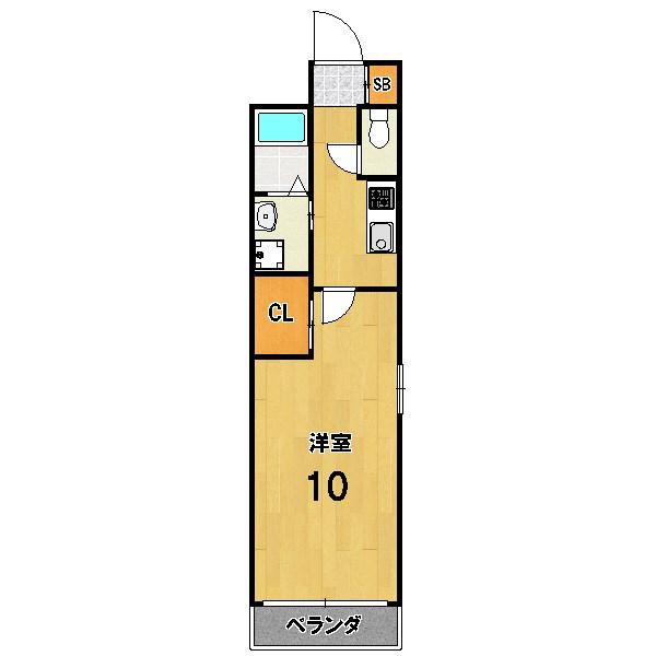KOマンション(1K/2階)の間取り写真