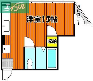 奉還町ビル(ワンルーム/5階)の間取り写真