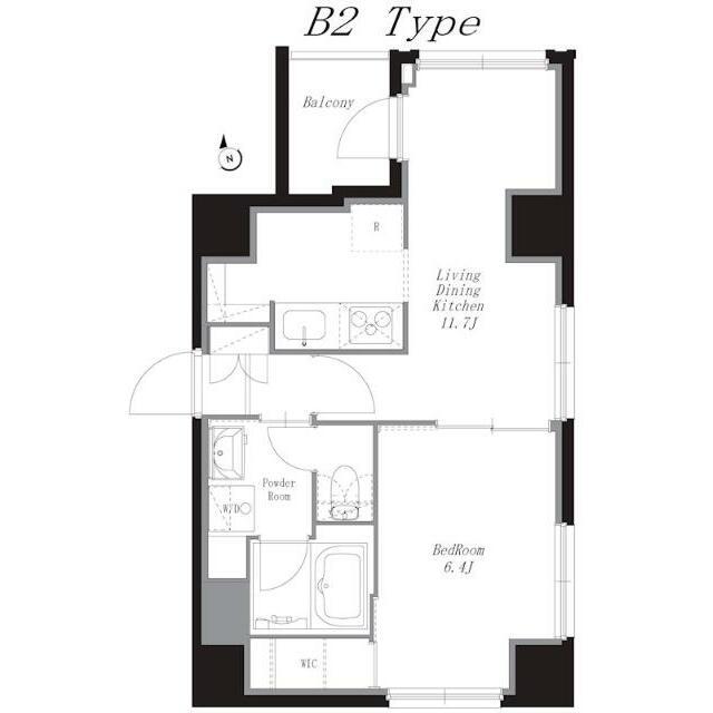 COLLET麻布 部屋番号702(1LDK/7階)の間取り写真