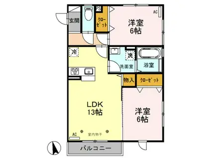 FAMILLE MAEBASHI(2LDK/3階)の間取り写真