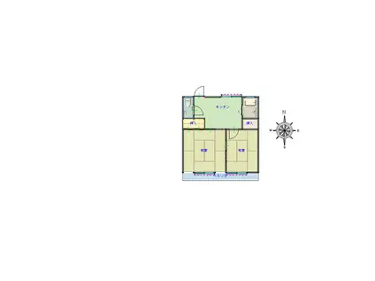 コーポひざし(2DK/2階)の間取り写真