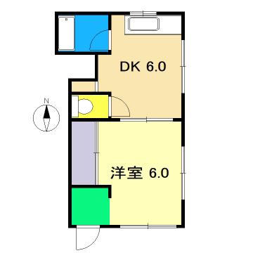 ふじハイツ(1DK/3階)の間取り写真